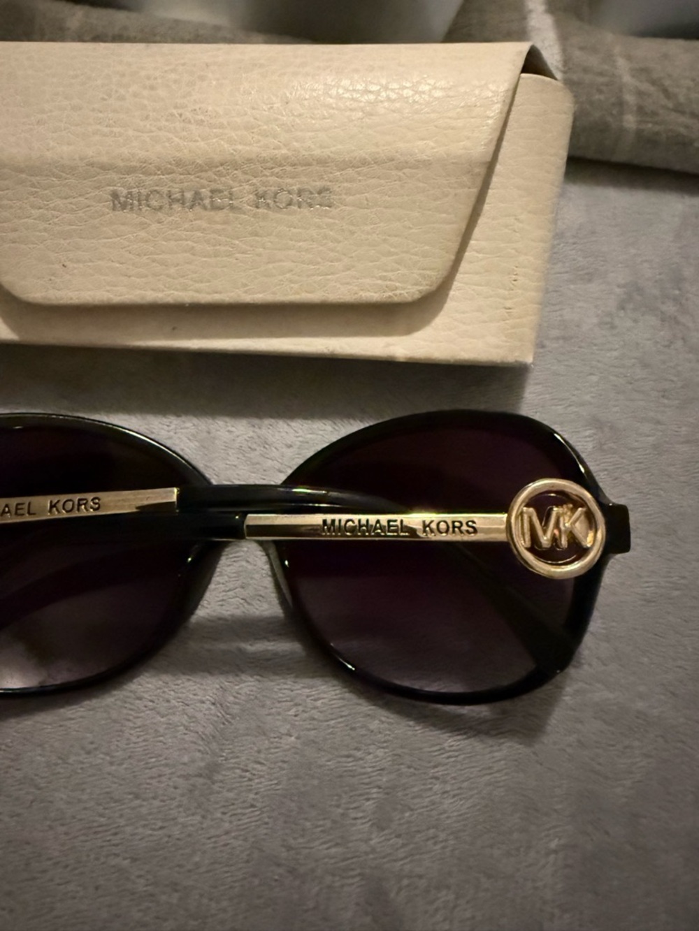 Michael Kors Women's Black Frame Sunglasses with Purple Lenses - Picture 2 of 5